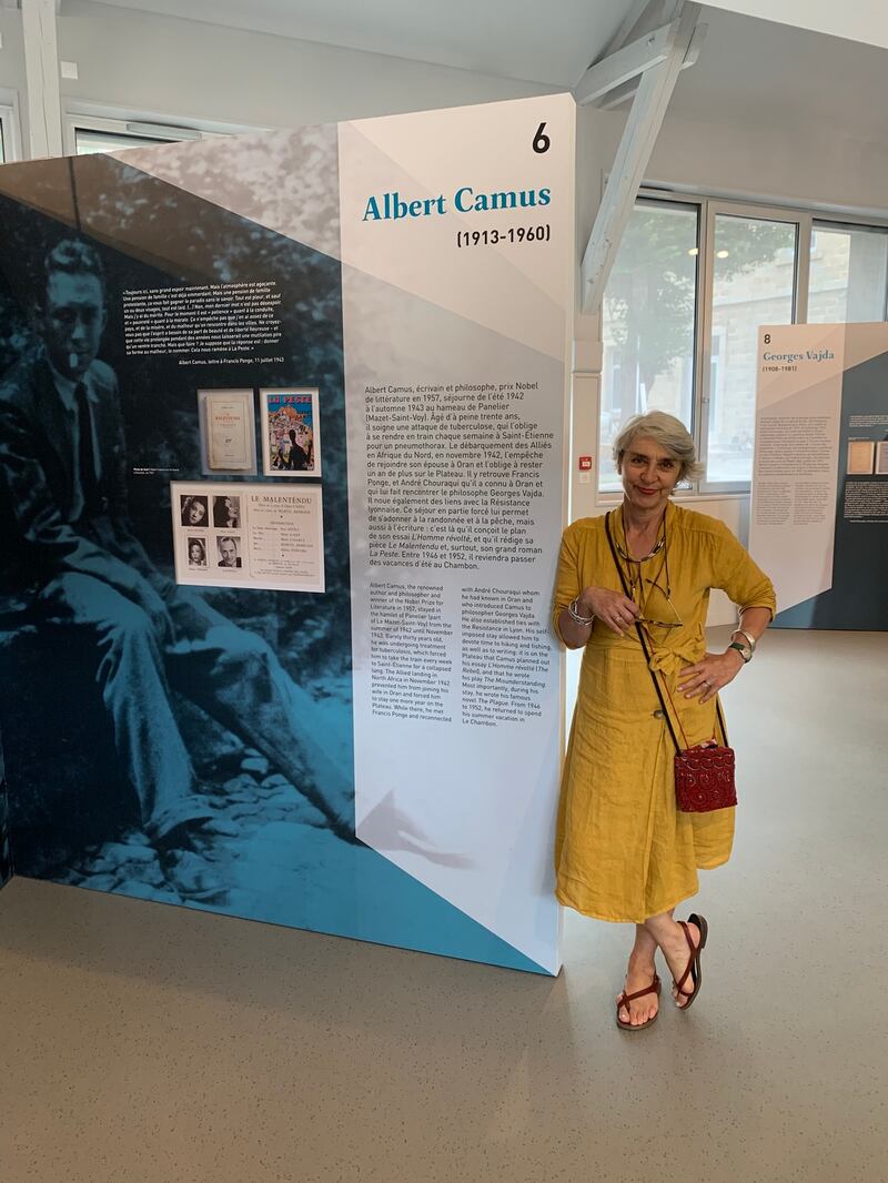 Writer Nathalie Heinich at her exhibition, Écrivains et penseurs autour du Chambon-sur-Lignon