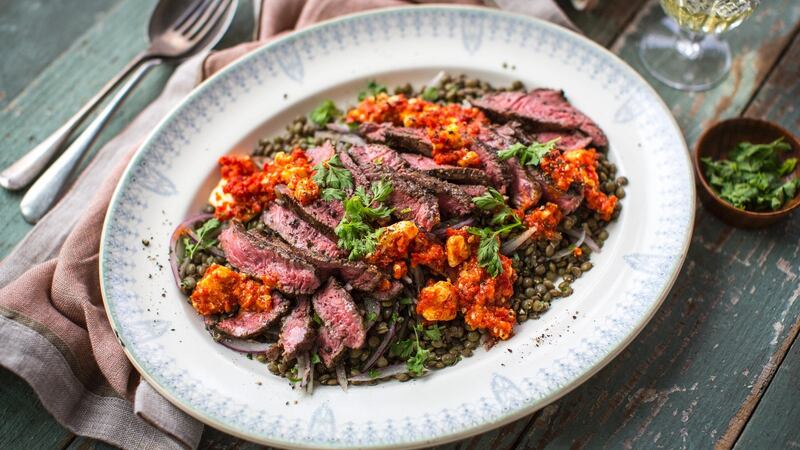 When the steak is cooked, allow to rest for five minutes covered before slicing into generous slices.