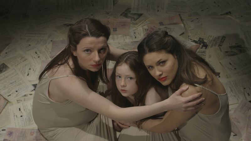 Fiona Bawn Thompson, Ella Brady and Romana Testasecca from Smashing Times theatre group’s account of women during the second World War