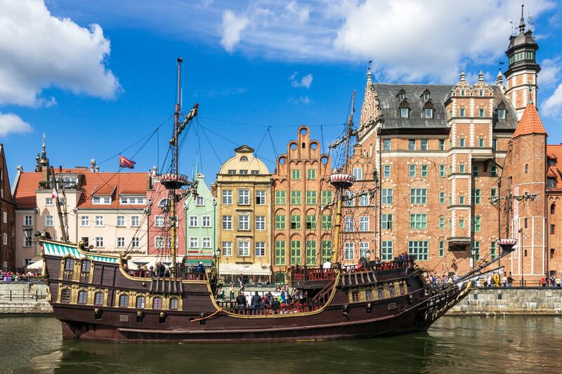 Galeon Lew cruise arriving in Gdańsk. Photograph: Getty