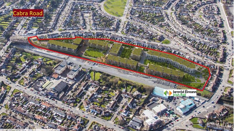 The site in Cabra, 3km northwest of the city centre and 600m from the Luas station