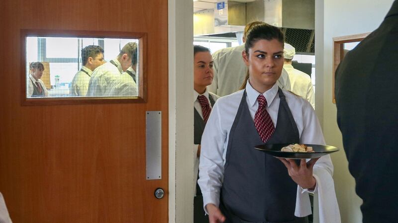 Culinary arts students at work in one of the GMIT International Hotel School kitchens. Photograph: Joe O’Shaughnessy