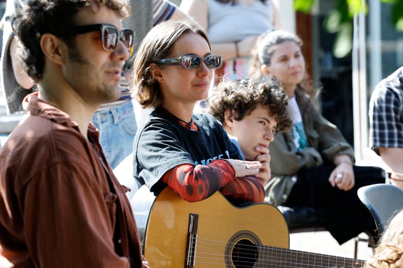 Sofia Hardy Garrett (Argentina) with her guitar.  Photograph: Nick Bradshaw/The Irish Times
