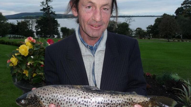 Cathal Rush from Armagh with his winning trout of 3lb 12oz on Lough Sheelin.