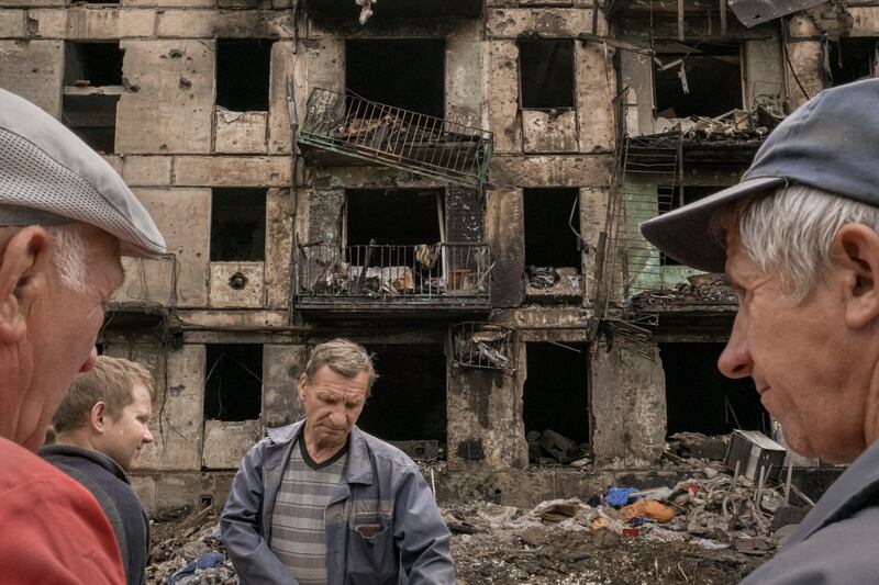 A residential building that was hit by shelling in Kryvyi Rih in June. Photograph: Mauricio Lima/The New York Times
                      