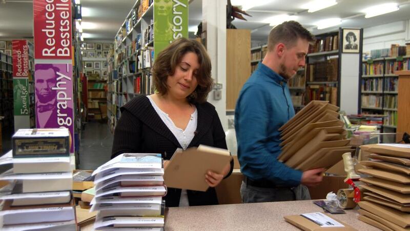 Ariane Stachurski and Shane Crotty of Kenny’s Bookshop in Galway. Photograph: Dean Kelly