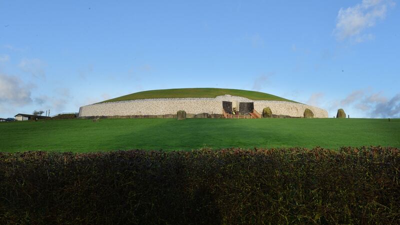 Newgrange on December 21st, 2015, after the weather had cleared. Rain and cloud on the horizon at sunrise blocked sunlight from entering the monument’s chamber.  Photograph: Alan Betson/The Irish Times
