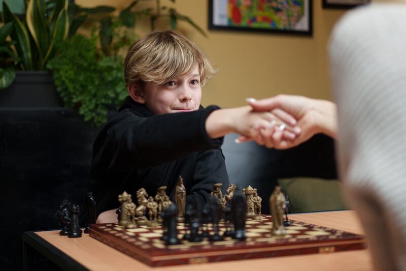 Eleven-year-old chess player Adam Darker. Photograph: Fran Veale 