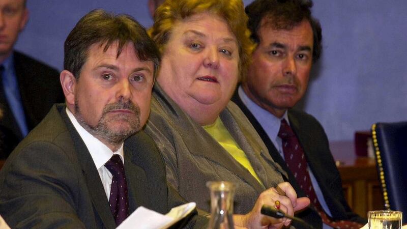 TDs Brendan Howlin,  Monica Barnes and  Alan Shatter at a hearing of the sub-committee on the Abbeylara incident, at Kildare House, Dublin, in April 2001. File photograph: Eric Luke