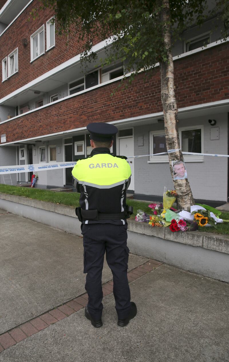 At Kevin Barry House on Coleraine Street where Anthony Dempsey's body was discovered. Photograph: Gareth Chaney/Collins Photos