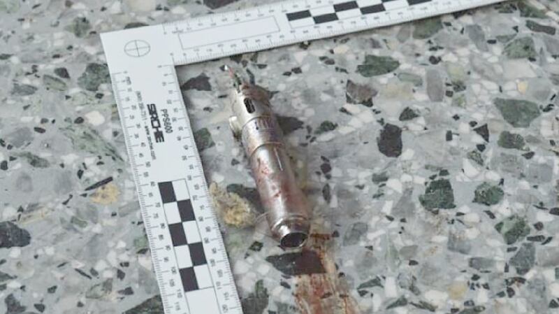 Evidence photographed at the scene of the Manchester Arena bombing. Photograph: The New York Times