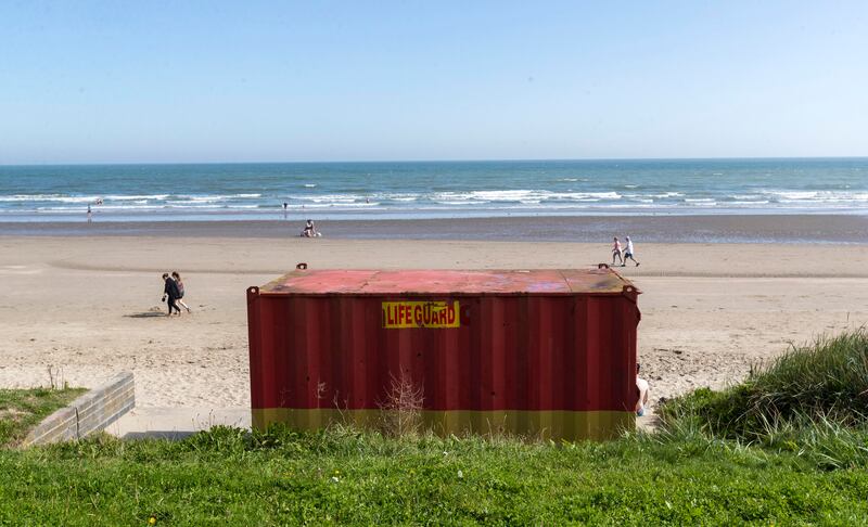 The sun shines down on the lifeguard station at Portmarnock Beach. Photograph: Colin Keegan/Collins