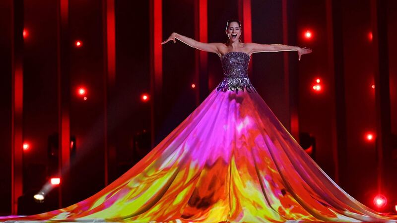 Estonia’s singer Elina Nechayeva performs ‘La Forza’ during the first semi-final of  Eurovision Song Contest. Photograph: AFP