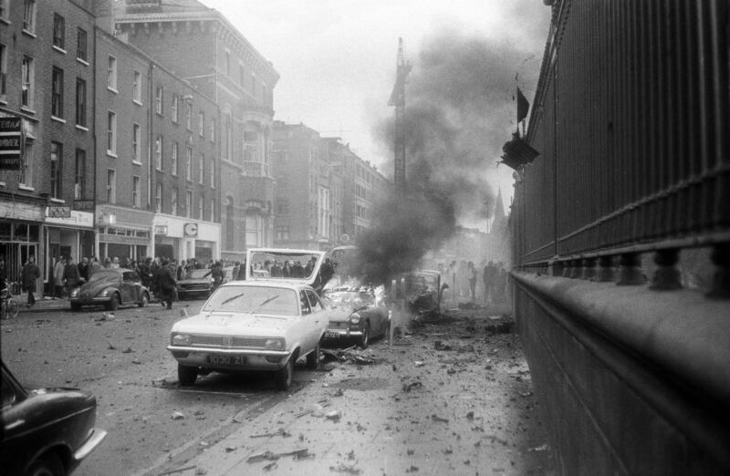 The aftermath of the loyalist bombing on South Leinster Street, Dublin on May 17th, 1974. Photograph: Nicholas Mackey