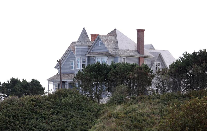 The film set at Magheramore Beach area of Wicklow, featuring a New England-style house. Photograph: Nick Bradshaw