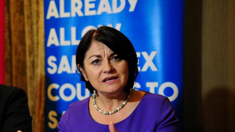 Independent Senator  Fidelma Healy Eames  at a press conference organised by the No side in the same-sex marriage referendum. Photograph: Aidan Crawley/The Irish Times