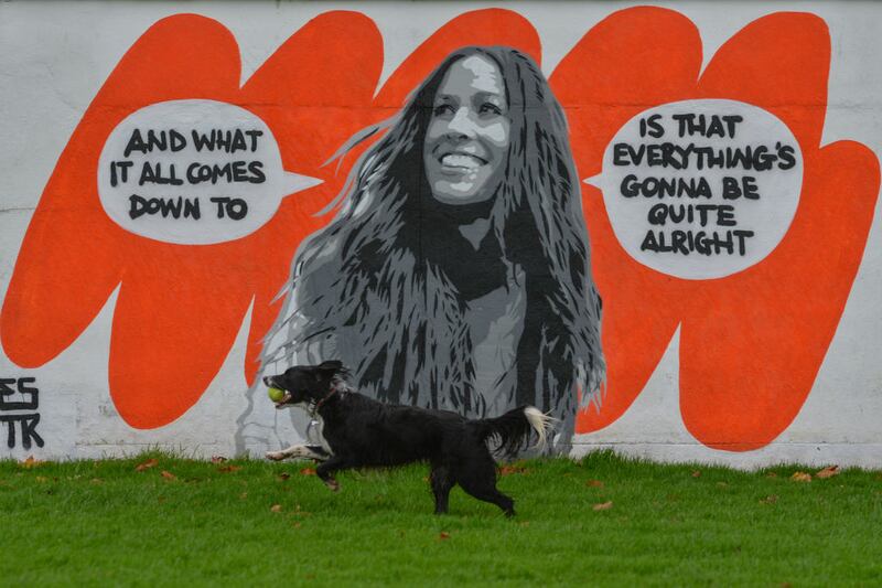A 2020 mural of Alanis Morissette by the Irish artist Emmalene Blake, in south Dublin. Photograph: Artur Widak/NurPhoto via Getty Images