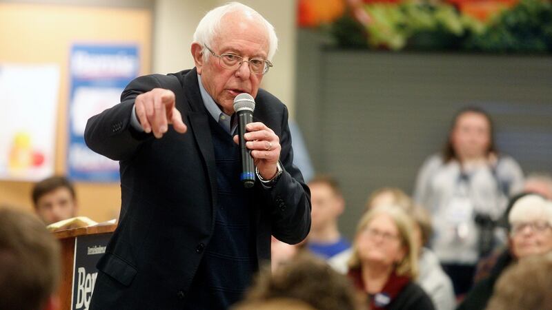 Bernie Sanders at a campaign event in Winterset, Iowa, US. Photograph: Rachel Mummey/The New York Times