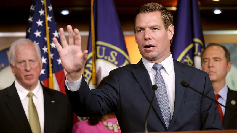 Eric Swalwell: Cited tackling student debt and gun violence among the reasons he jumped into the Democratic primary race. Photograph: Chip Somodevilla/Getty Images