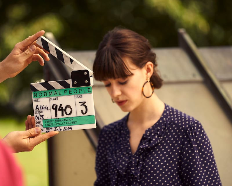 Daisy Edgar-Jones, who plays Marianne, during filming of the TV adaption of Normal People. Photograph: Enda Bowe/Element/BBC