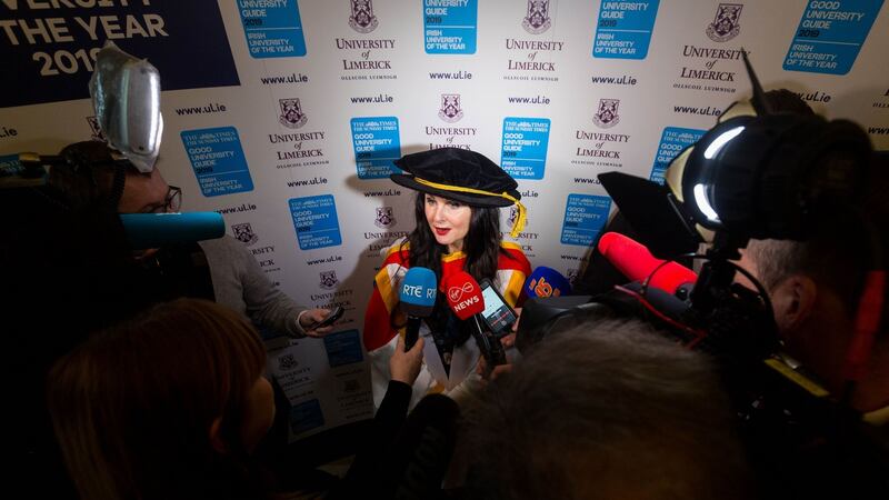 Author Marian Keyes at University of Limerick where she received an honorary doctorate. Photograph: Sean Curtin/True Media/PA Wire