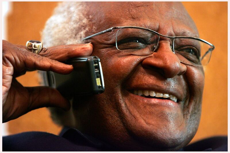 Nobel Peace Prize winner and former Archbishop of cape Town  The Most Revd Desmond Tutu  adressing a multi racial congregation at the Church Of Ireland's "Discivery Service" in Dublin's St Georges and St Thomas' Church Cathal Brugha Street  Dublin yesterday. Photograph: Bryan O'Brien The Irish Times