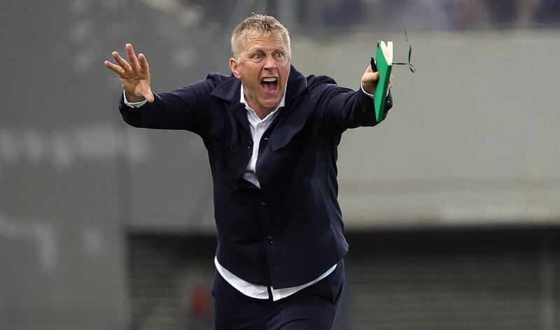 Republic of Ireland manager Heimir Hallgrímsson replaced Evan Ferguson with the Ipswich midfielder Jack Taylor and Chiedozie Ogbene with Festy Ebosele. Photgraph: Nikola Krstic/Inpho