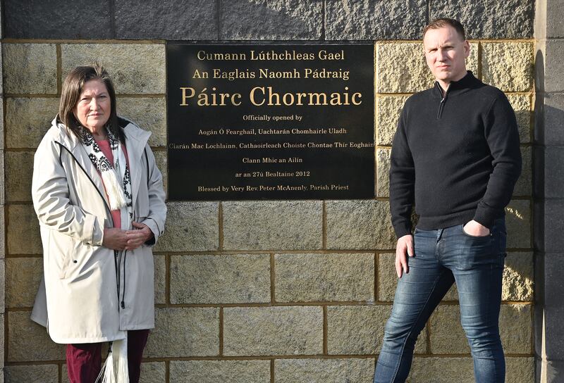 Dónal and Bridget McAnallen at Páirc Chormaic, Eglish. Photograph: Oliver McVeigh for The Irish Times