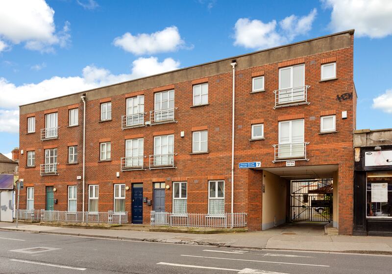 The property lies through electic gates to the rear of the complex. Photograph: Keith Owens