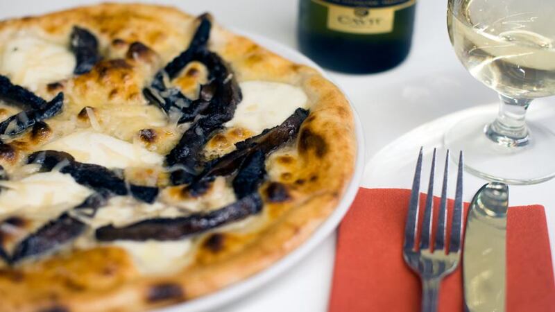 Portobello mushroom and truffle pizza at Honest Pizza in Temple Bar