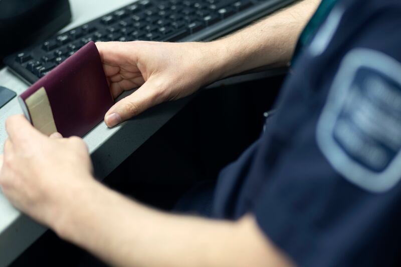 Passport control booth for arrivals at Dublin Airport. Photograph: Chris Maddaloni
