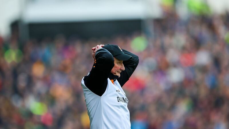 Kilkenny manager Brian Cody looks on late in the game. Photograph: James Crombie/Inpho