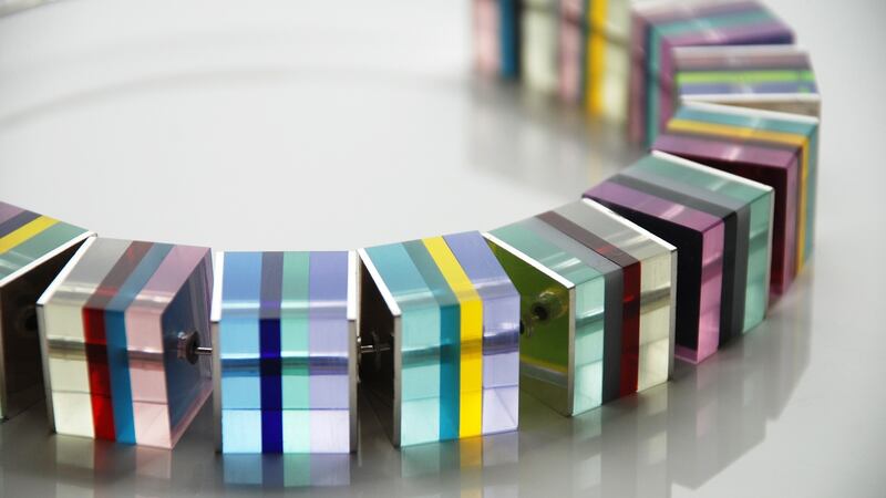 Perspex jewellery by Fiona Mulholland.