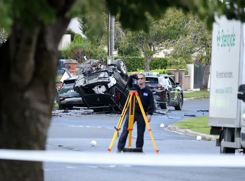 The scene of the incident on Hillside Drive. Photograph: Colin Keegan/Collins