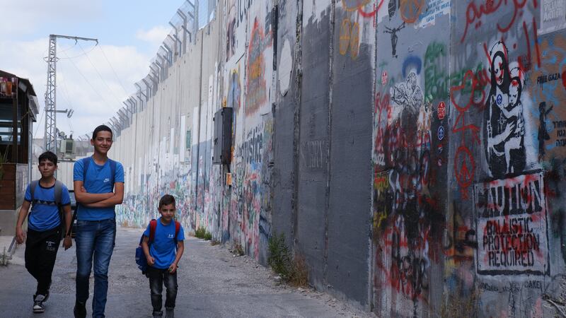 Children heading to the UNRWA school in Aida refugee camp, Bethlehem. Photograph: Jade Wilson
