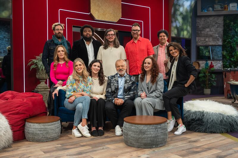 Host Graham Norton with the line-up for the first Prime Video Original Irish comedy series LOL: Last One Laughing Ireland, featuring 10 Irish comedic competitors including Aisling Bea. Photograph: Amazon Prime/PA Wire 

