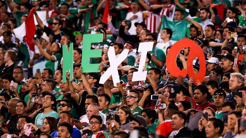 The Mexicans in the stand were in party mode from the start. Photo: Justin Lane/EPA