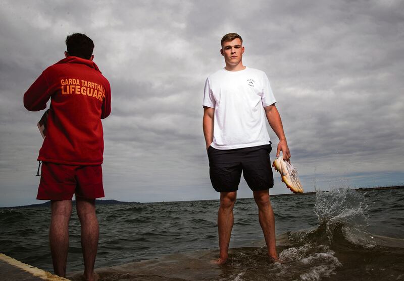 Ireland Rugby World Cup Portraits 2019 Garry Ringrose in Sseapoint. He ives in Blackrock and recovers swimming in Seapoint after matches. Mandatory Credit ©INPHO/Billy Stickland