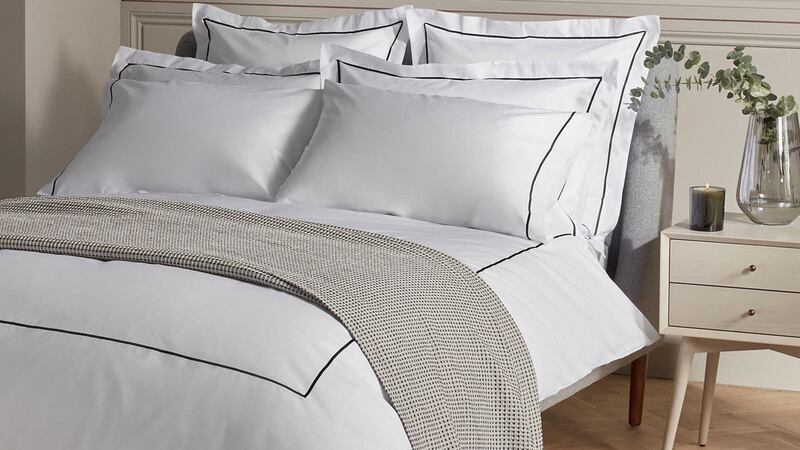 John Lewis & Partners Harlow Eqyptian cotton duvet cover €120-€140, Arnotts.