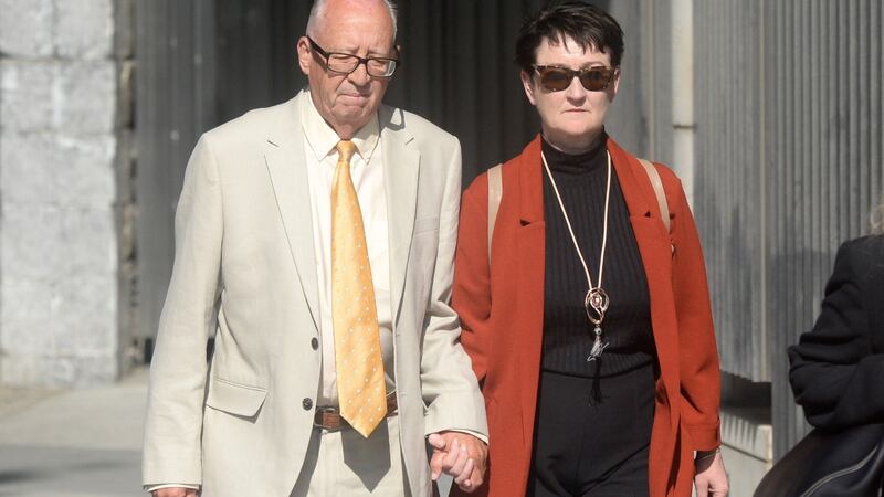 Patric and Geraldine Kriegel, the parents of murdered Ana Kriegel, arrive at the Criminal Courts of Justice in Dublin on Monday. Photograph: PA