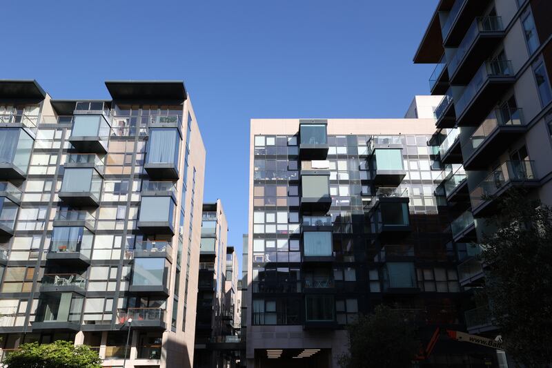 Beacon South Quarter in Sandyford, Dublin, where Lisa and Evan O'Shea live: the couple paid €17,000 to repair issues such as a lack of fire stopping and water ingress. Photograph: Nick Bradshaw 
