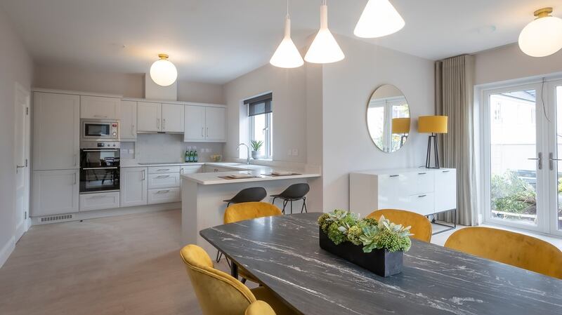 Kitchen and dining area in  four-bed end- terrace home.