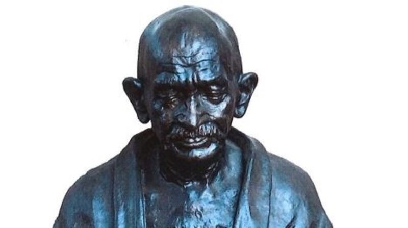 A photograph of the bronze bust of Gandhi. Photograph: Embassy of India to Ireland