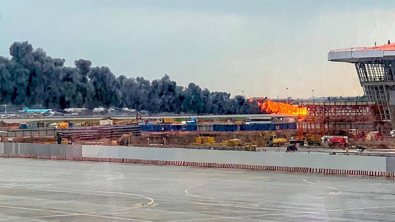 A fire on a Russian-made Superjet-100 at Sheremetyevo airport outside Moscow. Photograph: Viktor Marchukaites/ AFP/Getty Images