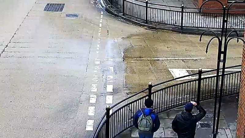 Ruslan Boshirov and Alexander Petrov on Fisherton Road, Salisbury at 1.08pm on March 4th 2018.