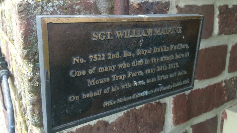 “Sgt William Malone was a brother of Lieut Michael Malone, the republican hero of Mount Street Bridge. During Easter Week 1916 he inflicted terrible casualties on the Sherwood Foresters from a house in Northumberland Road before being killed.  In less than a year two brothers family died; one fighting for the British, another fighting against them – the complications and contradictions of Irish history laid bare in a single grieving family.”