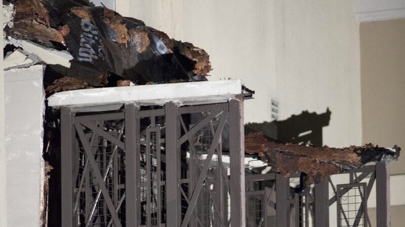The collapsed fourth-floor balcony in Berkeley is seen in this photograph from June 16th, 2015.  Photograph: EPA