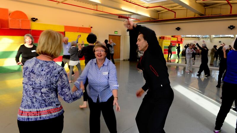 Robert Yurick giving the senior class at Dance Theatre of Ireland, at Bloomfield Centre, Dún Laoghaire. Photograph: Cyril Byrne