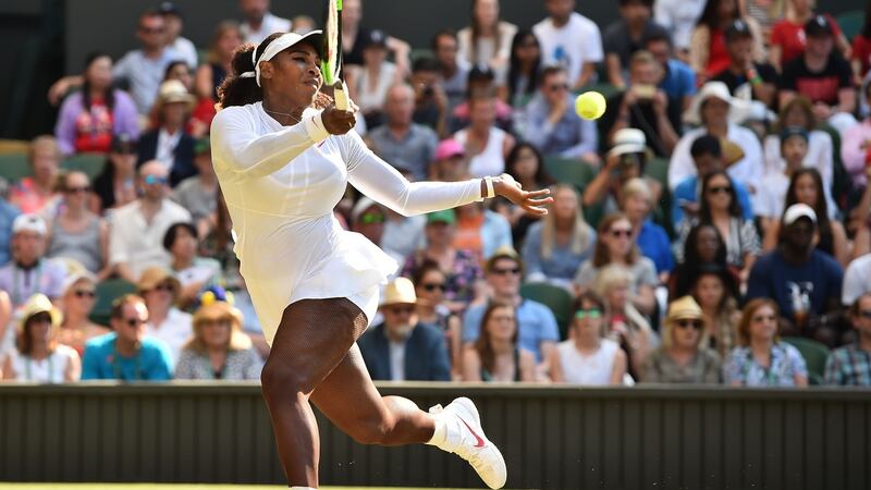 Williams returns in the first set. Photo: Glyn Kirk/Getty Images