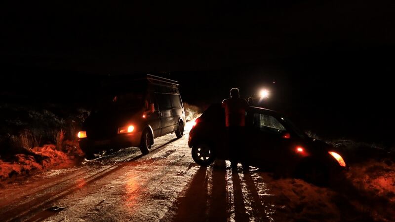 One of the incidents that occured in wintry conditions in Co Wicklow on Sunday. Photograph: Dublin & Wicklow Mountain Rescue Team